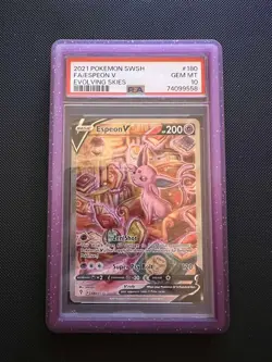 Espeon V PSA 10 GEM MINT - 180/203 - Evolving Skies - Pokemon TCG Rare Alt Art - Image 1