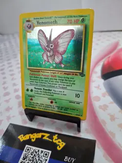 Venomoth - 29/64 Jungle - Pokemon TCG - 1999 - Damaged - Image 3