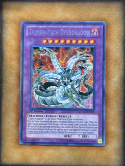Yugioh Chimeratech Overdragon LCGX-EN183 Secret Rare 1st Ed LP - Image 1