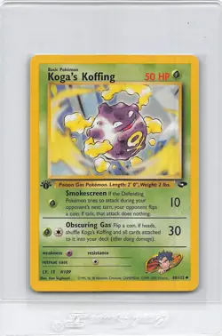 KOGA’S KOFFING 48/132 - 1ST EDITION - Gym Challenge - VINTAGE Pokemon Card - NM - Image 1