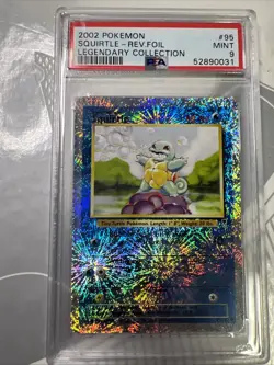 2002 Pokemon Squirtle 95/110 Legendary Collection Reverse Foil Card PSA 9 - Image 1