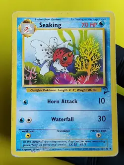 Uncommon Seaking Pokemon Card, Base Set 2 60/130 - Image 1