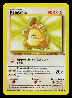Pokemon Card - Kangaskhan (Kangama) Jungle German 21/64 Rare - Image 1