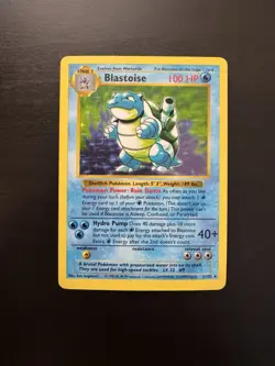 Blastoise 2/102 Shadowless Holo Rare Base Set Pokemon Card DMG - Image 1