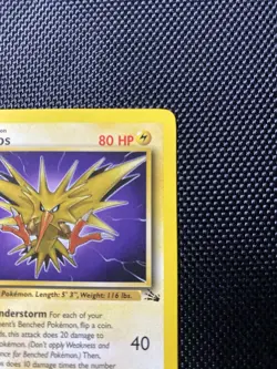 Zapdos 30/62 Non Holo Rare Unlimited Fossil WoTC 1999 TCG Pokemon Card - LP/NP - Image 3