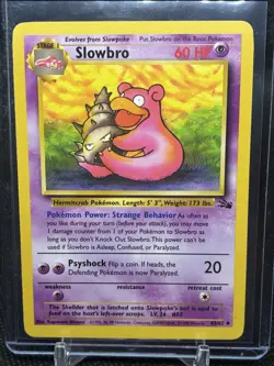 Pokemon TCG Slowbro Fossil Unlimited Uncommon Card 43/62 LP-NM Condition - Image 1