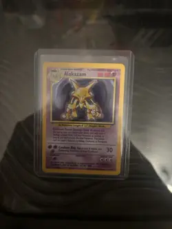 Pokemon TCG Alakazam Base Set Holo Card 1/102 Unlimited Rare - Image 1