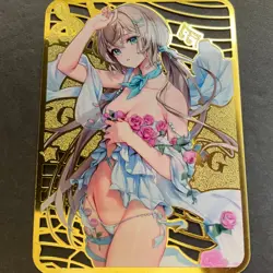 WES - Goddess Story Gold METAL Card - NO Serial Number Card - Anime Bikini Girl - Image 1