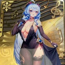 WES - Goddess Story Gold METAL Card - NO Serial Number Card - Anime Ganyu - Image 2
