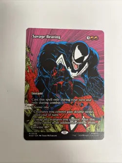 Savage Beating Borderless Nonfoil Spiderman Card #0026 MTG - Image 1