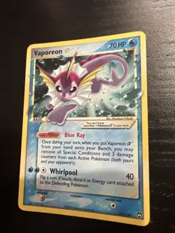 Vaporeon 102/108 - Gold Star EX Power Keepers Pokemon Card - Image 1