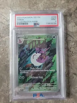 2024 Pokemon SV Temporal Forces TEF en Arbok #176/162 PSA 9 Illustration Rare - Image 1