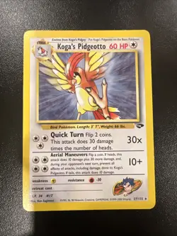 Pokemon Trading Card Gym Challenge Koga's Pidgeotto 27/132 NH Rare Near Mint - Image 1