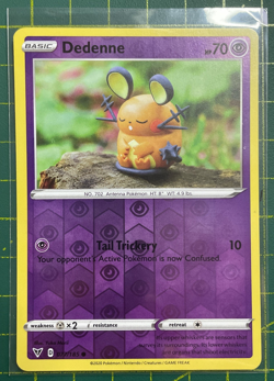 Pokemon TCG Dedenne Vivid Voltage 077/185 Reverse Holo Common Near Mint - Image 1