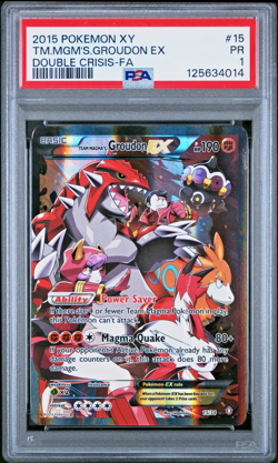 PSA 1 PR 2015 Pokemon XY Double Crisis Full Art Team Magma's Groudon EX 15/34 - Image 1