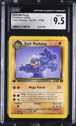 CGC 9.5 MINT Dark Machamp 27/82 1st Edition Pokemon Team Rocket Graded - Image 1