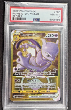 Pokemon 2022 Mewtwo VSTAR 086/078 Full Art Secret Pokemon Go GEM MINT PSA 10 - Image 1