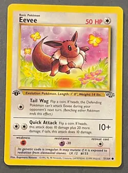 NEW PRICE! Pokemon TCG Eevee Jungle 51/64 Regular 1st Edition Common NM MT - Image 1