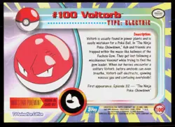 2000 Topps Pokemon TV Animation Series 2 Voltorb Blue Logo #100 - Image 2
