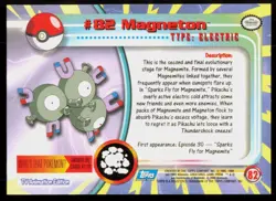 2000 Topps Pokemon TV Animation Series 2 Magneton Blue Logo #82 - Image 2