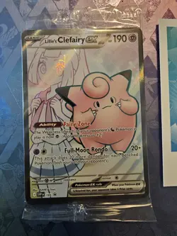 Pokemon Lillie’s Clefairy EX 195 Black Star Promo Card NM Sealed - Image 1