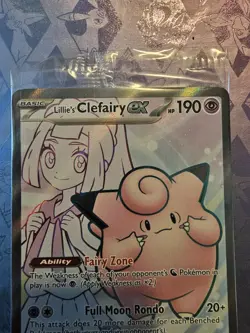 Pokemon Lillie’s Clefairy EX 195 Black Star Promo Card NM Sealed - Image 2