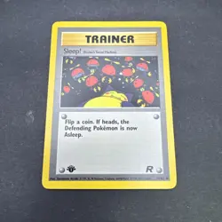 Trainer Sleep 79/82 1st Edition Team Rocket Pokemon Card WOTC Common - Image 1