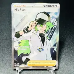 N's Plan 163/086 Full Art Black Bolt English Pokemon Card Near Mint - Image 1