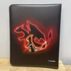 Pokemon PIKACHU Card Binder , & 50 Sleeves. Holds 900 Cards. Black, Zipper. - Image 2