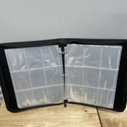 Pokemon PIKACHU Card Binder , & 50 Sleeves. Holds 900 Cards. Black, Zipper. - Image 3