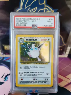 Pokemon Wigglytuff Jungle Holo Rare Card PSA 9 No Symbol Error 16/64 - Image 1
