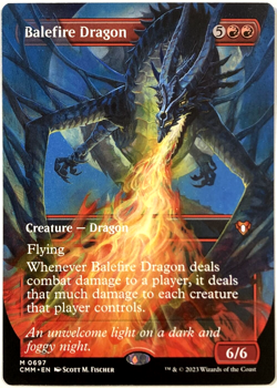 MTG Balefire Dragon *BORDERLESS* Commander Masters Card 697 NM - Image 1