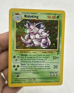 Nidoking 11/130 - Holo Rare Base Set 2 Pokemon Card SWIRL - Image 1