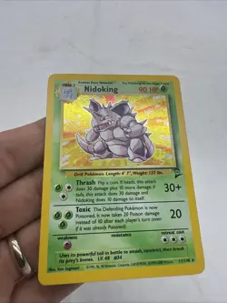 Nidoking 11/130 - Holo Rare Base Set 2 Pokemon Card SWIRL - Image 2