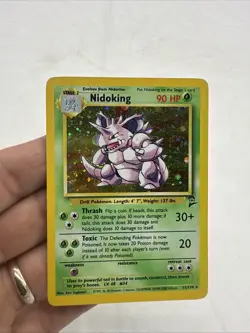 Nidoking 11/130 - Holo Rare Base Set 2 Pokemon Card SWIRL - Image 3