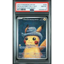 PSA 8 Grey Felt Hat Pikachu Van Gogh Museum Promo 085 Pokemon card 2023 Japan FS - Image 1