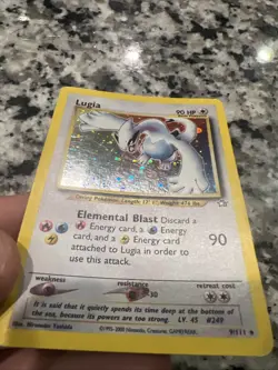 Pokemon TCG Lugia Neo Genesis Holo Rare Card9/111 Unlimited EditionVintage - Image 1