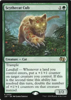 [1x] Scythecat Cub Near Mint, English Foundations Jumpstart Singles MTG Magic - Image 1