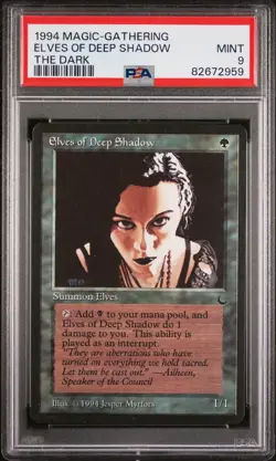 Elves of the Deep Shadow - The Dark - MINT - PSA 9. POP 12. More MTG in store. - Image 1