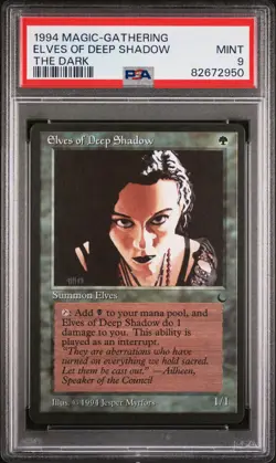 Elves of the Deep Shadow - The Dark - MINT - PSA 9. POP 12. More MTG in store. - Image 1