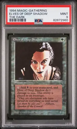 Elves of the Deep Shadow - The Dark - MINT - PSA 9. POP 12. More MTG in store. - Image 1