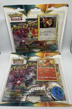 Lot Of 2: Pokemon TCG Sword & Shield Darkness Ablaze 3-Pack Blister -SEALED 820650807169 - Image 1
