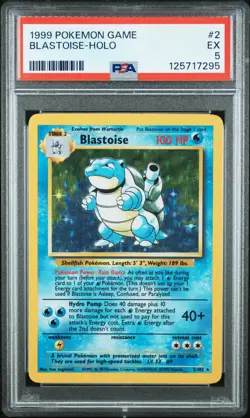 1999 POKEMON GAME #2 BLASTOISE-HOLO PSA 5 - Image 1