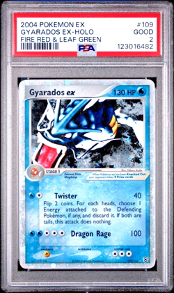 PSA 2 GOOD 2004 Pokemon EX Fire Red & Leaf Green Gyarados EX Holo Foil 109/112 - Image 1