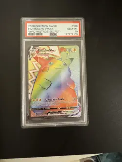 Pokemon Pikachu VMAX 188/185 Secret Rainbow Rare Vivid Voltage PSA 10 - Image 1