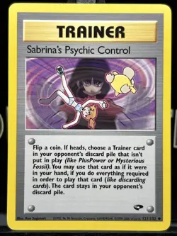 Sabrina's Psychic Control 121/132 Gym Challenge Regular WOTC Pokemon TCG NM - Image 3