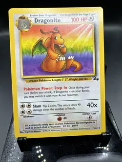 1999 Pokemon Dragonite • Fossil Set 19/62 • Non-Holo Moderate Play - Image 2