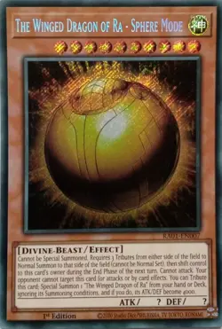 RA01-EN007 THE WINGED DRAGON OF RA - SPHERE MODE SECRET RARE 1ST ED YuGiOh CARD - Image 1