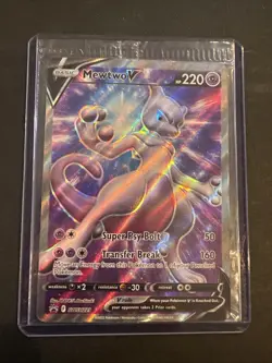 Pokemon Go Mewtwo v SWSH229 Black Star Promo TCG Card (NM Condition) - Image 1
