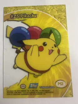 Topps Pokemon Clear Card #25 Pikachu TV Animation Card - Image 1